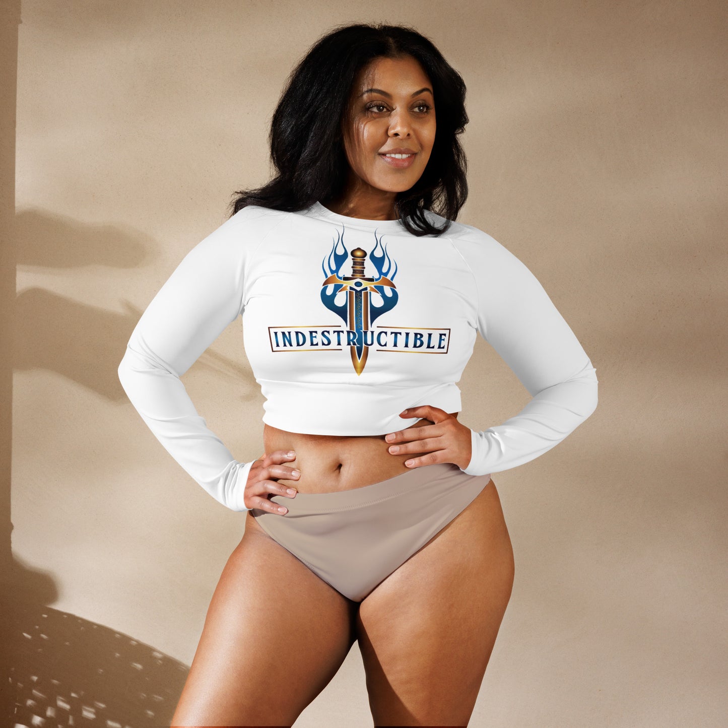 INDESTRUCTIBLE long-sleeve crop top